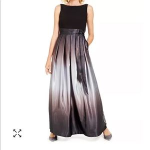 SLNY Ombré Satin Bow Sash Gown purple size 16W